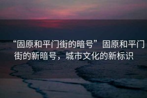 “固原和平門街的暗號”固原和平門街的新暗號，城市文化的新標識