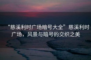 “慈溪利時廣場暗號大全”慈溪利時廣場，風景與暗號的交織之美