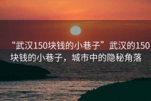 “武漢150塊錢的小巷子”武漢的150塊錢的小巷子，城市中的隱秘角落