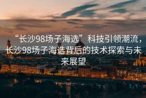“長沙98場子海選”科技引領潮流，長沙98場子海選背后的技術探索與未來展望