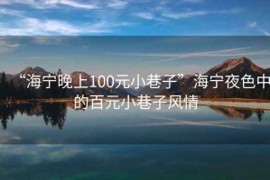 “海寧晚上100元小巷子”海寧夜色中的百元小巷子風情