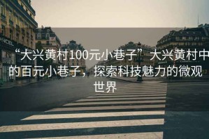“大興黃村100元小巷子”大興黃村中的百元小巷子，探索科技魅力的微觀世界