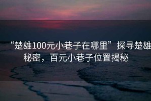 “楚雄100元小巷子在哪里”探尋楚雄秘密，百元小巷子位置揭秘