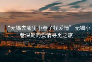 “無錫去哪里小巷子找愛情”無錫小巷深處的愛情尋覓之旅