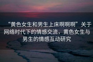 “黃色女生和男生上床啊啊啊”關(guān)于網(wǎng)絡(luò)時(shí)代下的情感交流，黃色女生與男生的情感互動(dòng)研究
