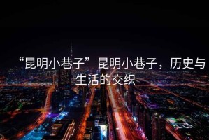 “昆明小巷子”昆明小巷子，歷史與生活的交織
