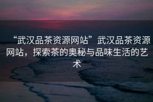 “武漢品茶資源網站”武漢品茶資源網站，探索茶的奧秘與品味生活的藝術