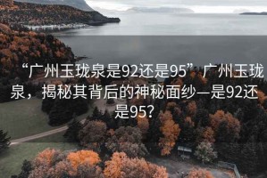 “廣州玉瓏泉是92還是95”廣州玉瓏泉，揭秘其背后的神秘面紗—是92還是95？