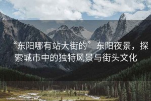 “東陽哪有站大街的”東陽夜景，探索城市中的獨特風景與街頭文化