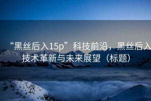“黑絲后入15p”科技前沿，黑絲后入技術(shù)革新與未來展望（標(biāo)題）