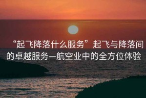 “起飛降落什么服務”起飛與降落間的卓越服務—航空業中的全方位體驗
