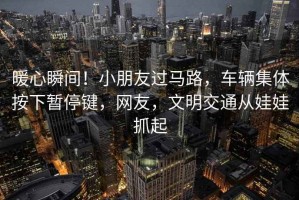 暖心瞬間！小朋友過馬路，車輛集體按下暫停鍵，網友，文明交通從娃娃抓起