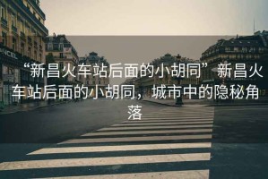 “新昌火車站后面的小胡同”新昌火車站后面的小胡同，城市中的隱秘角落