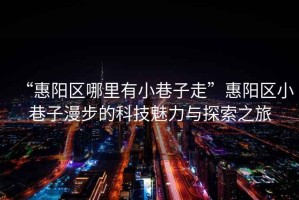 “惠陽區哪里有小巷子走”惠陽區小巷子漫步的科技魅力與探索之旅