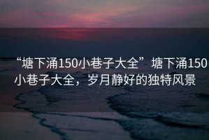 “塘下涌150小巷子大全”塘下涌150小巷子大全，歲月靜好的獨特風景