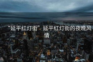 “延平紅燈街”延平紅燈街的夜晚風情