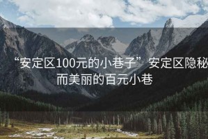 “安定區(qū)100元的小巷子”安定區(qū)隱秘而美麗的百元小巷
