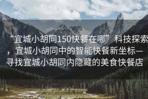 “宜城小胡同150快餐在哪”科技探索，宜城小胡同中的智能快餐新坐標—尋找宜城小胡同內隱藏的美食快餐店