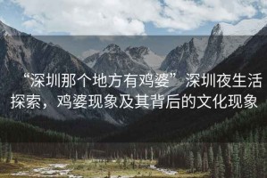 “深圳那個地方有雞婆”深圳夜生活探索，雞婆現象及其背后的文化現象