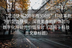 “定邊快餐200半夜500元”科技革新下的定邊快餐，深夜美食的新體驗與數字化升級的價值探討（適用于科技類文章標題）
