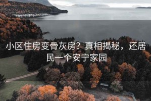 小區住房變骨灰房？真相揭秘，還居民一個安寧家園