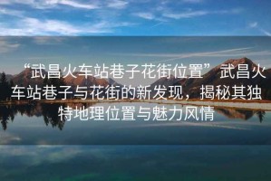 “武昌火車站巷子花街位置”武昌火車站巷子與花街的新發現，揭秘其獨特地理位置與魅力風情