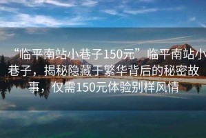 “臨平南站小巷子150元”臨平南站小巷子，揭秘隱藏于繁華背后的秘密故事，僅需150元體驗(yàn)別樣風(fēng)情