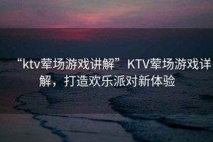 “ktv葷場游戲講解”KTV葷場游戲詳解，打造歡樂派對新體驗