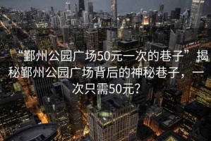 “鄞州公園廣場50元一次的巷子”揭秘鄞州公園廣場背后的神秘巷子，一次只需50元？