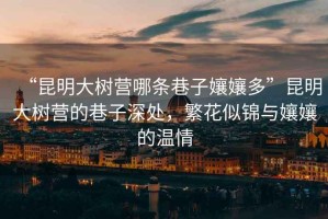 “昆明大樹營哪條巷子孃孃多”昆明大樹營的巷子深處，繁花似錦與孃孃的溫情