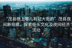 “茂縣晚上哪兒有站大街的”茂縣夜間新觀察，探索街頭文化及夜間經(jīng)濟(jì)活動
