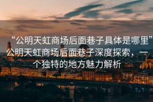 “公明天虹商場后面巷子具體是哪里”公明天虹商場后面巷子深度探索，一個獨特的地方魅力解析