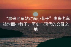 “惠來老車站對面小巷子”惠來老車站對面小巷子，歷史與現代的交融之地