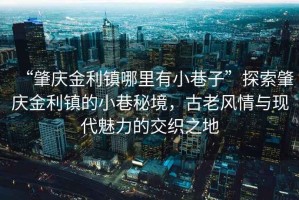 “肇慶金利鎮哪里有小巷子”探索肇慶金利鎮的小巷秘境，古老風情與現代魅力的交織之地