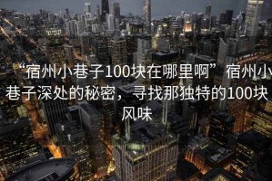 “宿州小巷子100塊在哪里啊”宿州小巷子深處的秘密，尋找那獨特的100塊風味