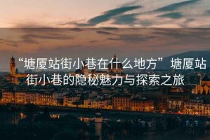 “塘廈站街小巷在什么地方”塘廈站街小巷的隱秘魅力與探索之旅