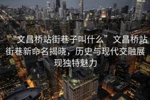 “文昌橋站街巷子叫什么”文昌橋站街巷新命名揭曉，歷史與現代交融展現獨特魅力