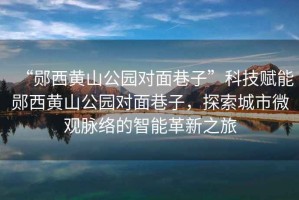“鄖西黃山公園對面巷子”科技賦能鄖西黃山公園對面巷子，探索城市微觀脈絡的智能革新之旅