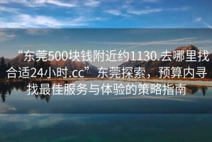 “東莞500塊錢附近約1130.去哪里找合適24小時.cc”東莞探索，預算內尋找最佳服務與體驗的策略指南