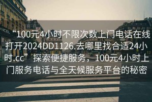 “100元4小時不限次數上門電話在線打開2024DD1126.去哪里找合適24小時.cc”探索便捷服務，100元4小時上門服務電話與全天候服務平臺的秘密
