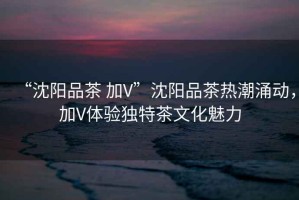 “沈陽品茶 加V”沈陽品茶熱潮涌動，加V體驗(yàn)獨(dú)特茶文化魅力