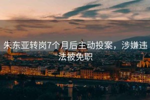 朱東亞轉崗7個月后主動投案，涉嫌違法被免職