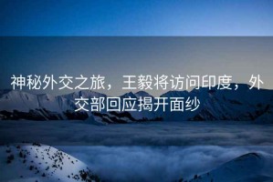 神秘外交之旅，王毅將訪問印度，外交部回應揭開面紗