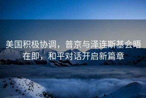 美國積極協調，普京與澤連斯基會晤在即，和平對話開啟新篇章
