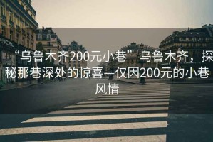 “烏魯木齊200元小巷”烏魯木齊，探秘那巷深處的驚喜—僅因200元的小巷風情