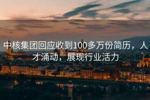 中核集團回應收到100多萬份簡歷，人才涌動，展現行業活力