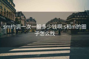 sm約調一次一般多少錢啊:s和m的圈子怎么找