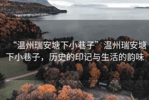 “溫州瑞安塘下小巷子”溫州瑞安塘下小巷子，歷史的印記與生活的韻味