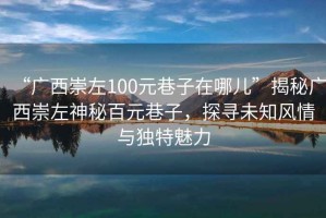 “廣西崇左100元巷子在哪兒”揭秘廣西崇左神秘百元巷子，探尋未知風情與獨特魅力