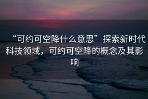 “可約可空降什么意思”探索新時代科技領域，可約可空降的概念及其影響